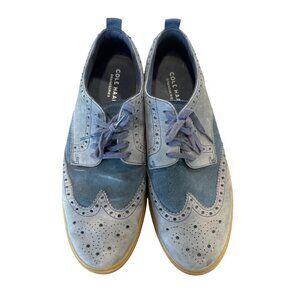 Cole Haan Mens Grandseries Blue Suede Wingtip Sneakers  size 13